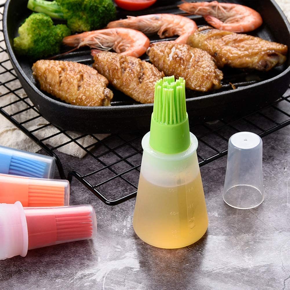 1pc 2.2oz Brand Silicone BBQ Oil Bottle Brush With Flat-Bottom Design; Perfect For Barbecue; Cooking And Baking - Heat-Resistant; Easy To Clean And Suitable For All Cookware Surfaces