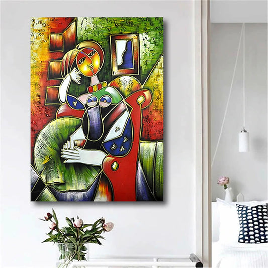 Hand Painted Oil Paintings Hand Painted Wall Art Abstract Modern Figure Picasso Girl Lady Nude Living Room Hallway Luxurious Decorative Painting