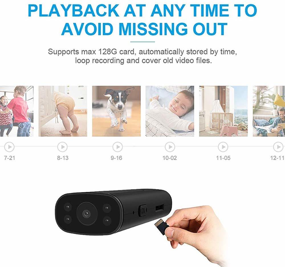 VW3 Mini Cameras PNZEO Home Security Cameras 1080P HD Wireless WiFi Remote View Camera Nanny Cam Small Recorder built in 32GB