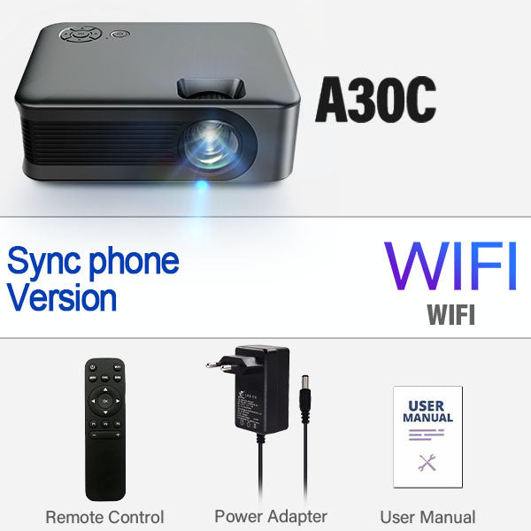 Projector Smart TV WIFI Portable Home Theater Cinema Battery Sync Phone Beamer LED Projectors for 4k Movie A30 Series