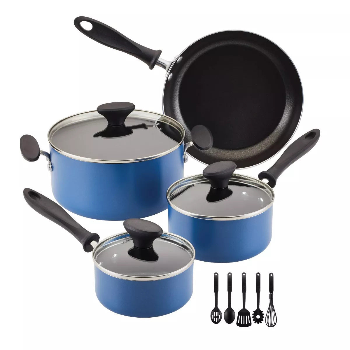 12pc Nonstick Aluminum Cookware Set with Prestige Tools