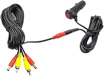 12V/24V Cigarette Lighter Power Supply Kit for Car Rear View Camera and Monitor with RCA Connection