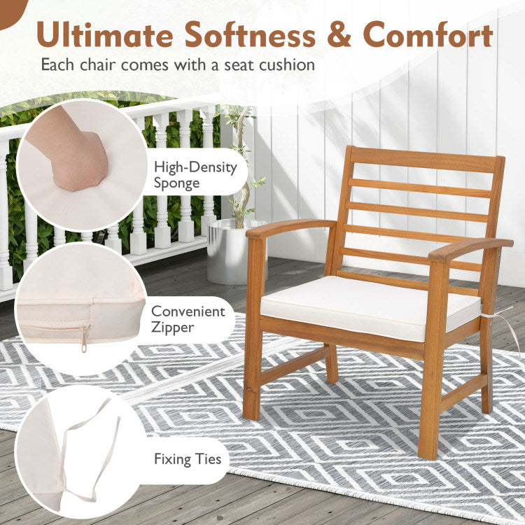 3 Pieces Outdoor Furniture Set with Soft Seat Cushions