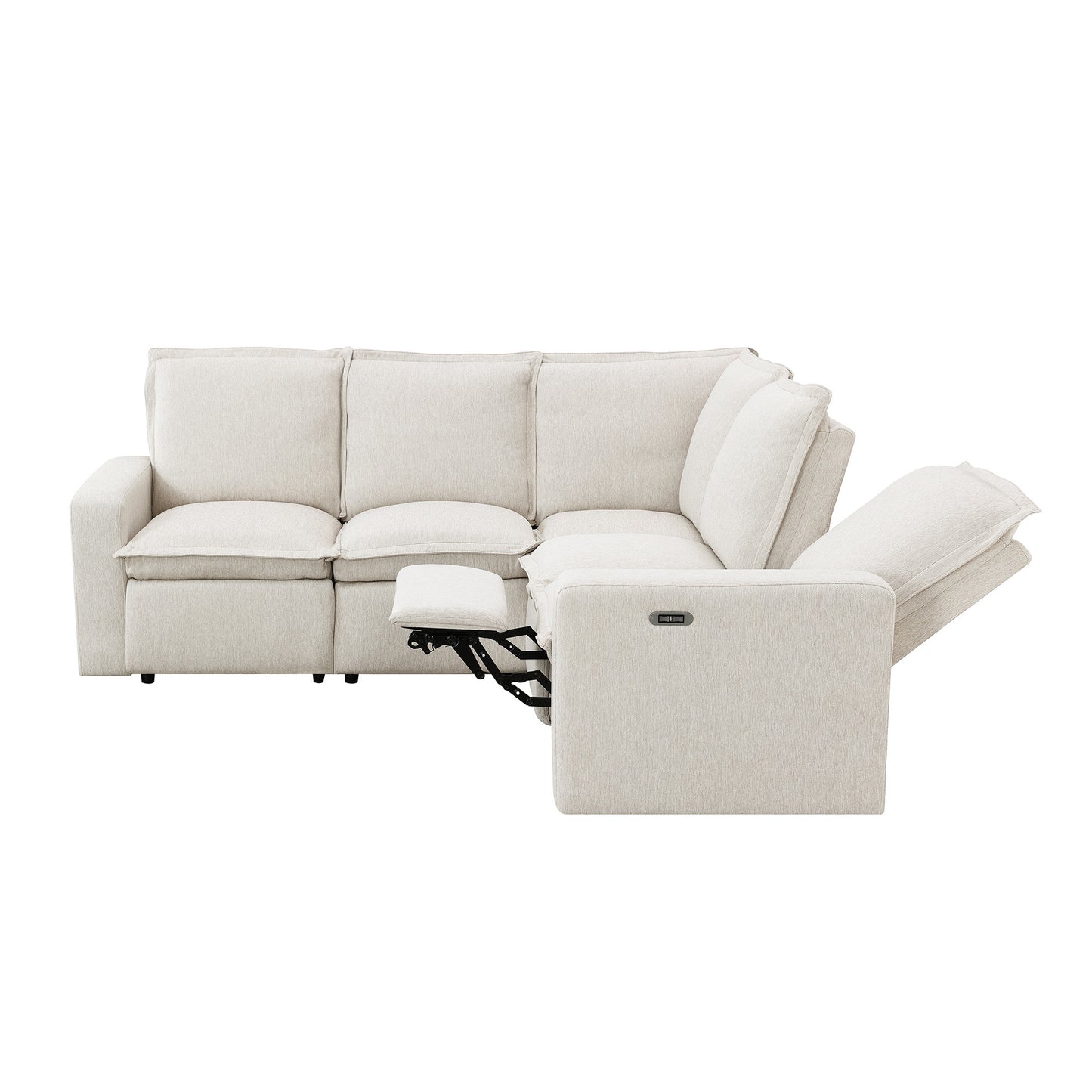 Power Recliner Chair Home Theater Seating Soft Chair with USB Port for Living Room, Bedroom, Theater room, Beige